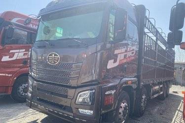 二手青岛解放 JH6重卡 领航版2.0 460马力 8X4 9.5米仓栅式载货车(国六) 前四后八 锡柴二手载货车 黄牌