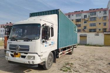 二手东风商用车 天锦中卡 180马力 4X2 7.5米排半厢式载货车(国五) 单桥 东风康明斯二手载货车 黄牌图片