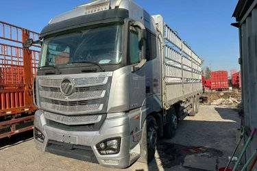 二手福田 欧曼EST 标载版 490马力 8X4 9.56米仓栅式载货车(国六) 前四后八 康明斯二手载货车 黄牌图片