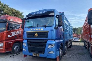 二手中国重汽 汕德卡SITRAK G7重卡 510马力 8X4 9.6米仓栅式货车(国六) 前四后八 曼二手载货车 黄牌图片