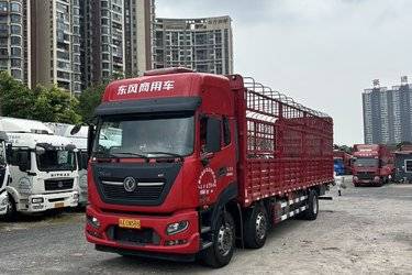二手东风商用车 天锦KR PLUS 300马力 6X2 9.8米仓栅式载货车(高顶双卧)(国六) 前四后四 东风股份二手载货车 黄牌图片