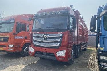 二手福田 欧曼EST 6系重卡 标载型 320马力 6X2 9.6米仓栅式载货车(国五) 前四后四 福田康明斯二手载货车 黄牌图片