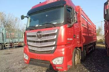 二手福田 欧曼EST 标载版 490马力 8X4 9.56米仓栅式载货车(国六) 前四后八 康明斯二手载货车 黄牌图片