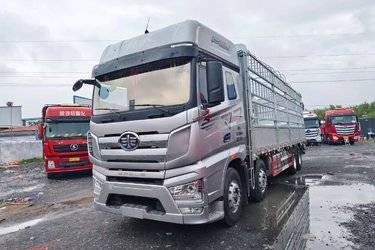 二手一汽解放 J7重卡 460马力 8X4 9.4米仓栅式载货车(国六) 前四后八 锡柴二手载货车 黄牌图片