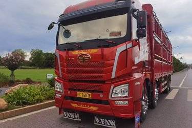 二手青岛解放 JH6重卡 460马力 8X4 9.4米仓栅式载货车(国五) 前四后八 锡柴二手载货车 黄牌图片