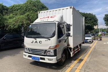二手江淮 骏铃V6 130马力 4.12米单排厢式轻卡(国五) 单桥 安徽康明斯二手载货车 蓝牌图片