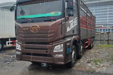 二手青岛解放 JH6重卡 350马力 8X4 9.4米仓栅式载货车(国五) 前四后八 锡柴二手载货车 黄牌