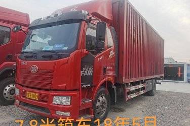 二手一汽解放 J6L中卡 复合型 180马力 7.7米厢式载货车(国五) 单桥 大柴二手载货车 黄牌图片