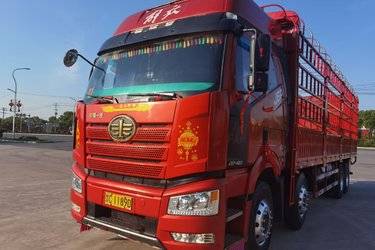 二手一汽解放 新J6P重卡 2020款 领航版 460马力 8X4 9.4米仓栅式载货车(457后桥)(国五) 前四后八 锡柴二手载货车 黄牌
