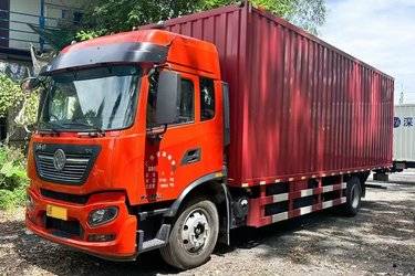二手东风商用车 天锦KR中卡 舒适版 220马力 4X2 8米厢式载货车(国六)(高顶双卧)(国六) 单桥 东风股份二手载货车 黄牌图片