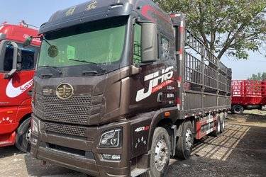 二手青岛解放 JH6重卡 460马力 8X4 9.5米仓栅式载货车(国六)(457后桥)(国六) 前四后八 锡柴二手载货车 黄牌