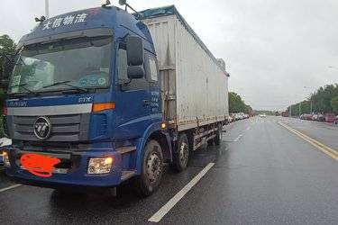 二手福田 欧曼ETX 5系重卡 210马力 6X2 9.6米厢式载货车(国五) 前四后四 东风康明斯二手载货车 黄牌图片