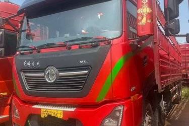 二手东风商用车 天龙KL重卡 465马力 8X4 9.4米仓栅式载货车(国五) 前四后八 东风康明斯二手载货车 黄牌