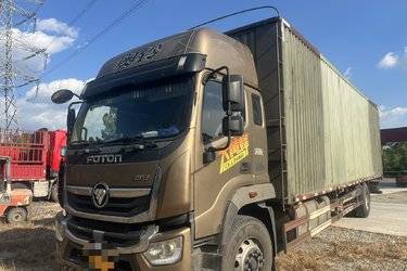 二手福田 奥铃大黄蜂 260马力 9.78米排半厢式载货车(国五) 单桥 玉柴二手载货车 黄牌图片