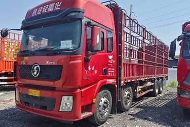 二手陕汽重卡 德龙X3000 375马力 8X2 9.5米仓栅式载货车(国五) 前四后六 潍柴二手载货车 黄牌图片