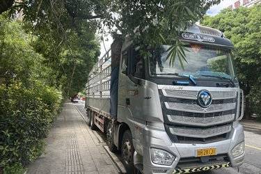 二手福田 欧曼EST 6系重卡 穿越版 460马力 8X4 9.45米仓栅式载货车(国五) 前四后八 福田康明斯二手载货车 黄牌图片