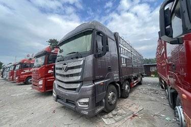 二手福田 欧曼EST 360马力 6X2 9.56米AMT自动挡仓栅式载货车(国六) 前四后四 福田康明斯二手载货车 黄牌