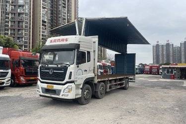 二手东风商用车 天龙重卡 245马力 6X2 9.6米翼开启厢式载货车(国五) 前四后四 东风股份二手载货车 黄牌图片