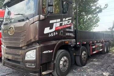 二手青岛解放 JH6重卡 460马力 8X4 9.5米栏板载货车(自动挡)(国五) 前四后八 锡柴二手载货车 黄牌图片