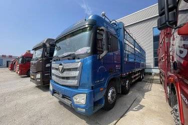 二手福田 欧曼EST 6系重卡 460马力 8X4 9.57米AMT自动挡仓栅式载货车(国五) 前四后八 福田康明斯二手载货车 黄牌图片