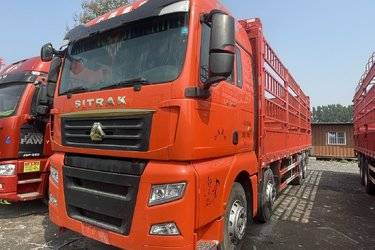 二手中国重汽 汕德卡SITRAK G7重卡 480马力 8X4 9.6米仓栅式货车(国六) 前四后八 曼二手载货车 黄牌图片