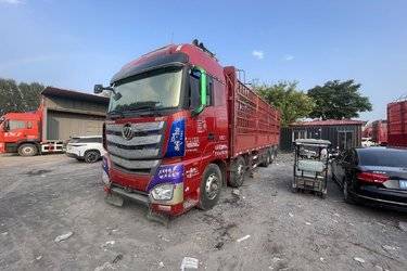 二手福田 欧曼EST 6系重卡 430马力 8X4 9.6米仓栅式载货车(国五) 前四后八 福田康明斯二手载货车 黄牌图片