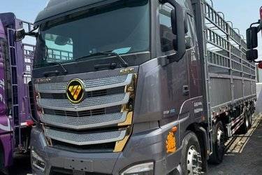 二手福田 欧曼EST 基本型 520马力 8X4 9.56米AMT自动挡仓栅式载货车(国六) 前四后八 福田康明斯二手载货车 黄牌图片