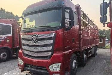 二手福田 欧曼EST 南方版 490马力 8X4 9.56米仓栅式载货车(国六) 前四后八 康明斯二手载货车 黄牌图片