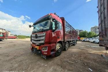 二手福田 欧曼EST 6系重卡 430马力 8X4 9.45米仓栅式载货车(国五) 前四后八 福田康明斯二手载货车 黄牌图片