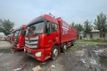 二手福田 欧曼EST 9系重卡 460马力 8X4 9.6米仓栅式载货车(国五) 前四后八 福田康明斯二手载货车 黄牌图片