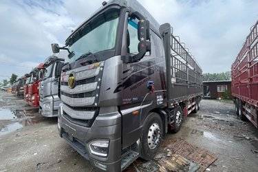 二手福田 欧曼EST 基本型 520马力 8X4 9.56米AMT自动档仓栅式载货车(国六) 前四后八 福田康明斯二手载货车 黄牌图片