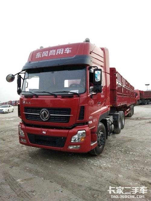 已售国四东风天龙双驱牵引车高低板13米半挂