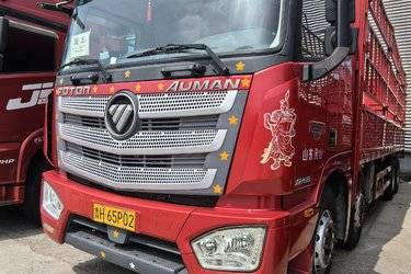 二手福田 欧曼EST 6系重卡 430马力 8X4 9.6米仓栅式载货车(国五) 前四后八 福田康明斯二手载货车 黄牌图片