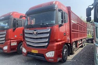 二手福田 欧曼EST 490马力 8X4 9.56米AMT自动挡仓栅式载货车(国六) 前四后八 福田康明斯二手载货车 黄牌