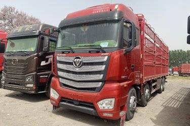 二手福田 欧曼EST 490马力 8X4 9.56米AMT自动挡仓栅式载货车(国六) 前四后八 福田康明斯二手载货车 黄牌图片