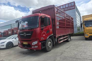 二手东风商用车 天锦KR 225马力 4X2 6.8米仓栅式载货车(国六) 单桥 雷诺二手载货车 黄牌图片