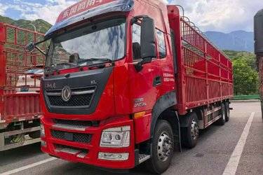 二手东风商用车 天龙KL重卡 舒适版 465马力 8X4 9.6米仓栅式载货车(国六) 前四后八 雷诺二手载货车 黄牌